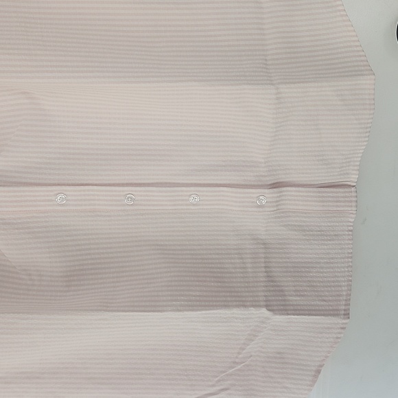 NWT RENWICK Short Sleeve Button Front Seersucker Polo Dress  Pink & White M - Picture 7 of 16
